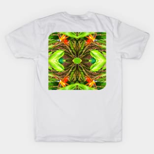 Canna flower pattern resembling the beak of a bird T-Shirt